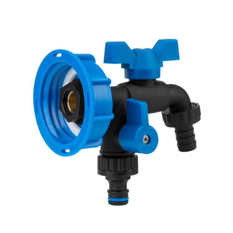 Zestaw IBC S60x6 + kran BLACK RAVEN GZ 2x3/4'' NYLON/BRASS na wąż 5/8"+ nypel