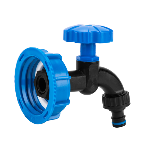 Zestaw - IBC nakrętka niebieska GW S60x6 z kranem GZ 1/2"