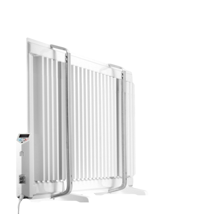 Polski grzejnik elektryczny olejowy ELPE 1800 Watt 50x114 cm widok z tyłu z uchwytami ściennymi