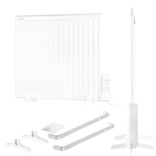 Polski grzejnik elektryczny olejowy ELPE 350 Watt 60x66 cm z widokiem bocznym montaż podłogowy